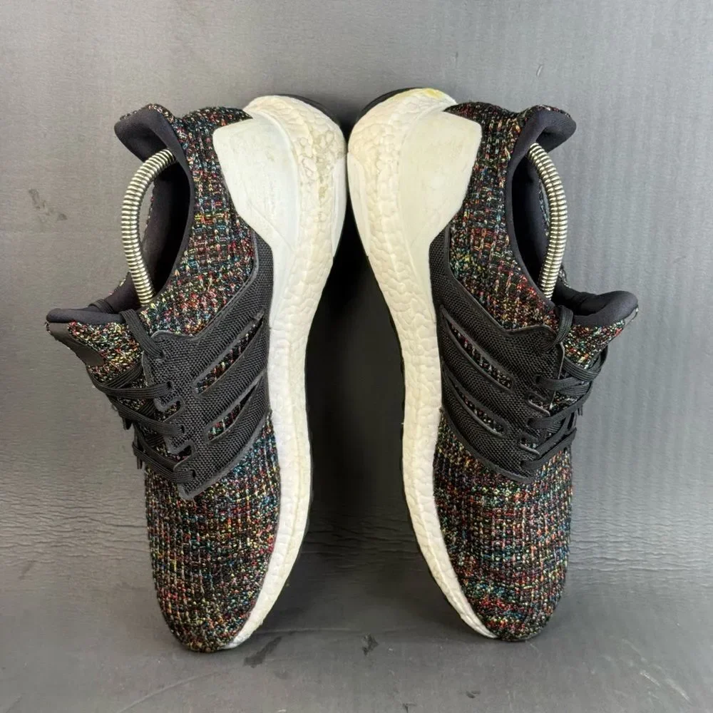 adidas Ultra Boost 4.0 Black Multi-Color White Heel Cage men’s size 10